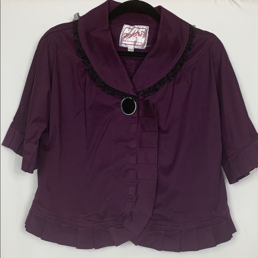 Beverly’s plum colored short blazer size Lg.